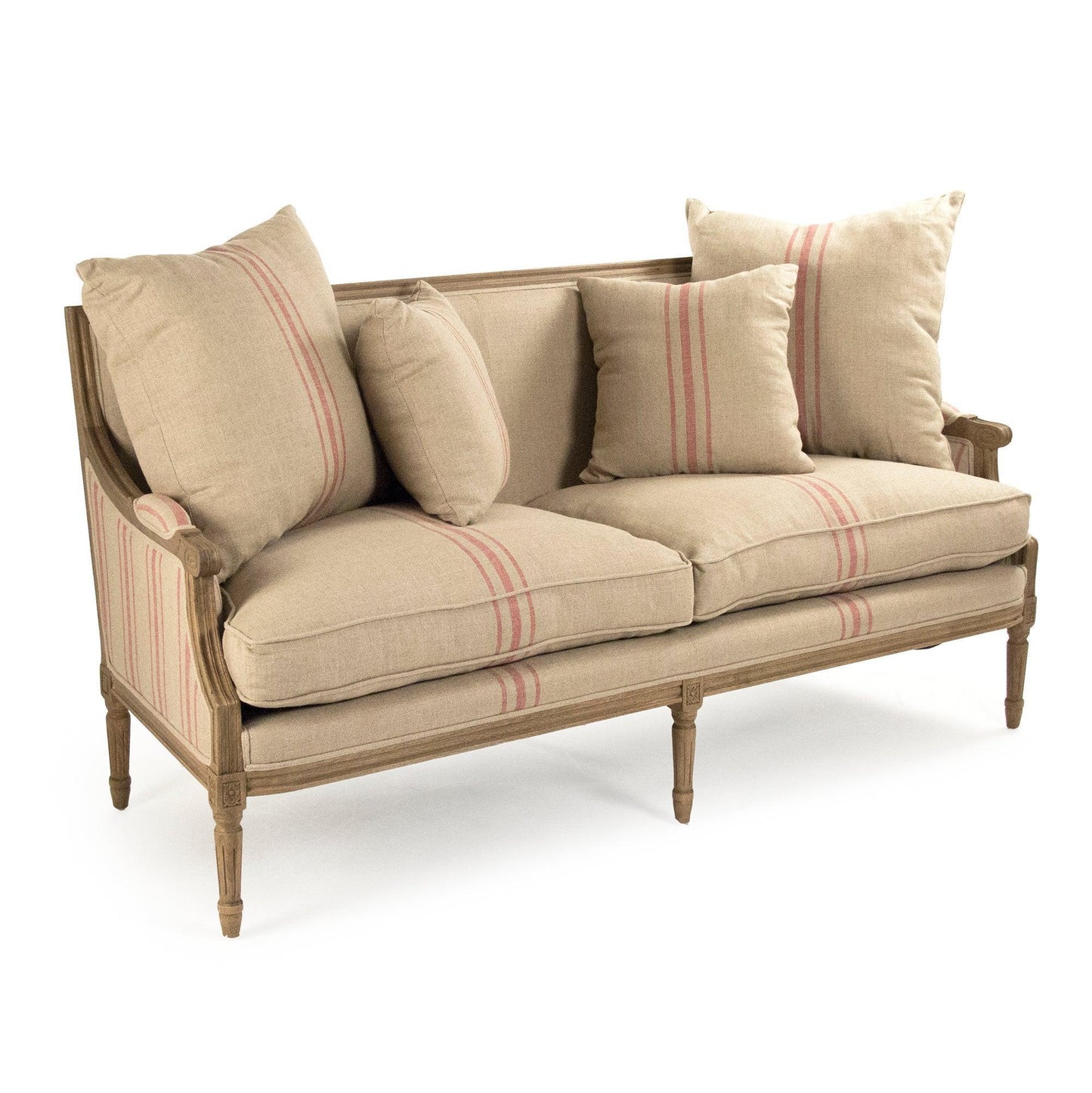 Louis Sofa B007-3 E255-3 A034 Red Stripe FredCo