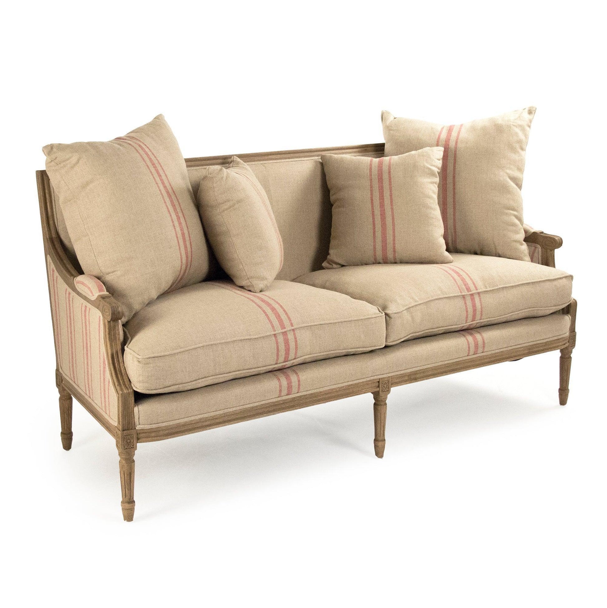 Louis Sofa B007-3 E255-3 A034 Red Stripe FredCo
