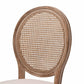 Louis Traditional French Inspired Beige Fabric Upholstered and Antique Brown Finished Wood 2-Piece Dining Chair Set with Rattan FredCo