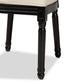 Louis Traditional French Inspired Beige Faux Leather Upholstered and Black Finished Wood 2-Piece Dining Chair Set FredCo