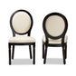 Louis Traditional French Inspired Beige Faux Leather Upholstered and Black Finished Wood 2-Piece Dining Chair Set FredCo