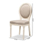 Louis Traditional French Inspired Grey Fabric Upholstered and White Finished Wood 2-Piece Dining Chair Set FredCo