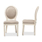 Louis Traditional French Inspired Grey Fabric Upholstered and White Finished Wood 2-Piece Dining Chair Set FredCo