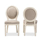 Louis Traditional French Inspired Grey Fabric Upholstered and White Finished Wood 2-Piece Dining Chair Set FredCo