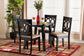 Louisa Modern Beige Fabric and Dark Brown Finished Wood 5-Piece Dining Set FredCo