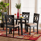 Louisa Modern Beige Fabric and Dark Brown Finished Wood 5-Piece Dining Set FredCo