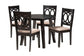 Louisa Modern Beige Fabric and Dark Brown Finished Wood 5-Piece Dining Set FredCo