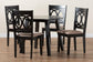 Louisa Modern Beige Fabric and Dark Brown Finished Wood 5-Piece Dining Set FredCo