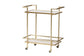 Louise Contemporary Glam and Luxe Gold Metal and White Marble 2-Tier Wine Cart FredCo