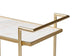 Louise Contemporary Glam and Luxe Gold Metal and White Marble 2-Tier Wine Cart FredCo