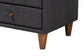 Louvain Mid-Century Modern Transitional Dark Grey Fabric Upholstered Twin Size 3-Piece Bedroom Set FredCo