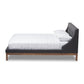 Louvain Modern and Contemporary Dark Grey Fabric Upholstered Walnut-Finished Queen Sized Platform Bed FredCo