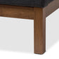 Louvain Modern and Contemporary Dark Grey Fabric Upholstered Walnut-Finished Queen Sized Platform Bed FredCo