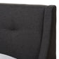 Louvain Modern and Contemporary Dark Grey Fabric Upholstered Walnut-Finished Twin Sized Platform Bed FredCo