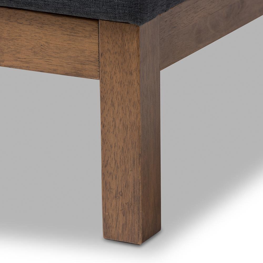 Louvain Modern and Contemporary Dark Grey Fabric Upholstered Walnut-Finished Twin Sized Platform Bed FredCo