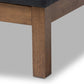 Louvain Modern and Contemporary Dark Grey Fabric Upholstered Walnut-Finished Twin Sized Platform Bed FredCo