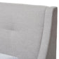 Louvain Modern and Contemporary Greyish Beige Fabric Upholstered Walnut-Finished Twin Sized Platform Bed FredCo