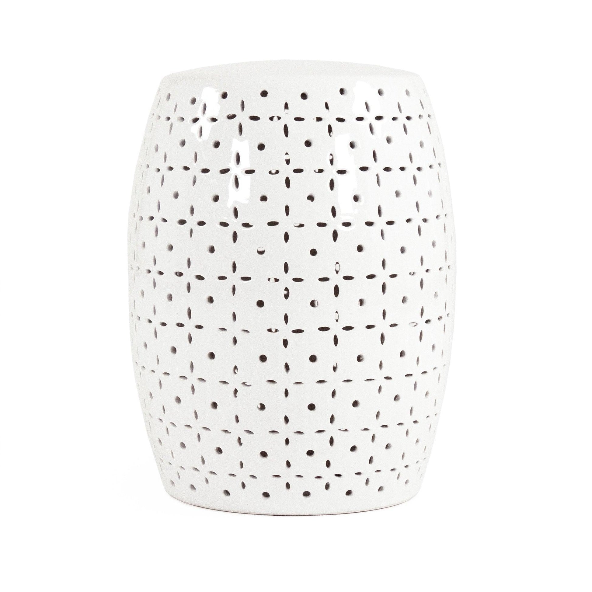 Lovell Garden Stool White JW150015 White FredCo