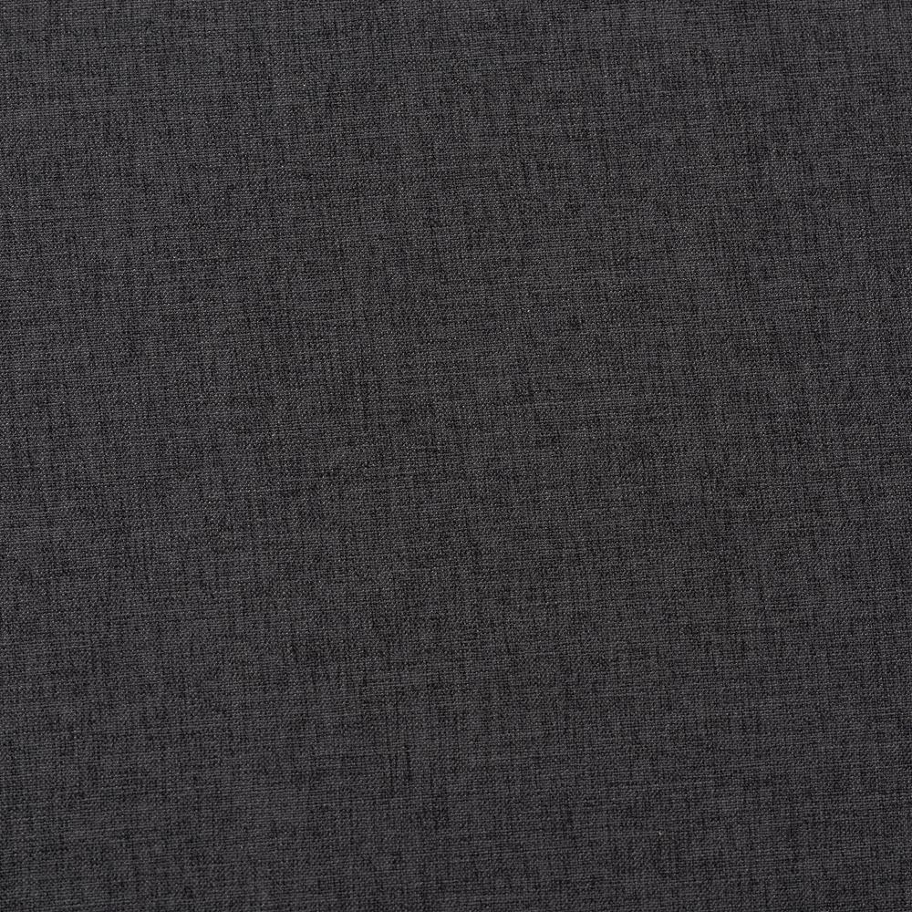 Lovise Mid-Century Modern Dark Grey Fabric Upholstered Walnut Brown Finished Wood Ottoman FredCo