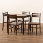 Lovy Modern and Contemporary Beige Fabric Upholstered Dark Walnut-Finished 5-Piece Wood Dining Set FredCo