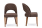 Lucas Mid-Century Style Brown Fabric Dining Chair (Set of 2) FredCo