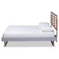 Luciana Modern and Contemporary Light Grey Fabric Upholstered and Ash Walnut Brown Finished Wood King Size Platform Bed FredCo