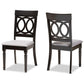 Lucie Modern and Contemporary Grey Fabric Upholstered and Espresso Brown Finished Wood 2-Piece Dining Chair Set FredCo