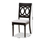 Lucie Modern and Contemporary Grey Fabric Upholstered and Espresso Brown Finished Wood 2-Piece Dining Chair Set FredCo
