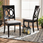 Lucie Modern and Contemporary Grey Fabric Upholstered and Espresso Brown Finished Wood 2-Piece Dining Chair Set FredCo