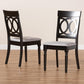 Lucie Modern and Contemporary Grey Fabric Upholstered and Espresso Brown Finished Wood 2-Piece Dining Chair Set FredCo