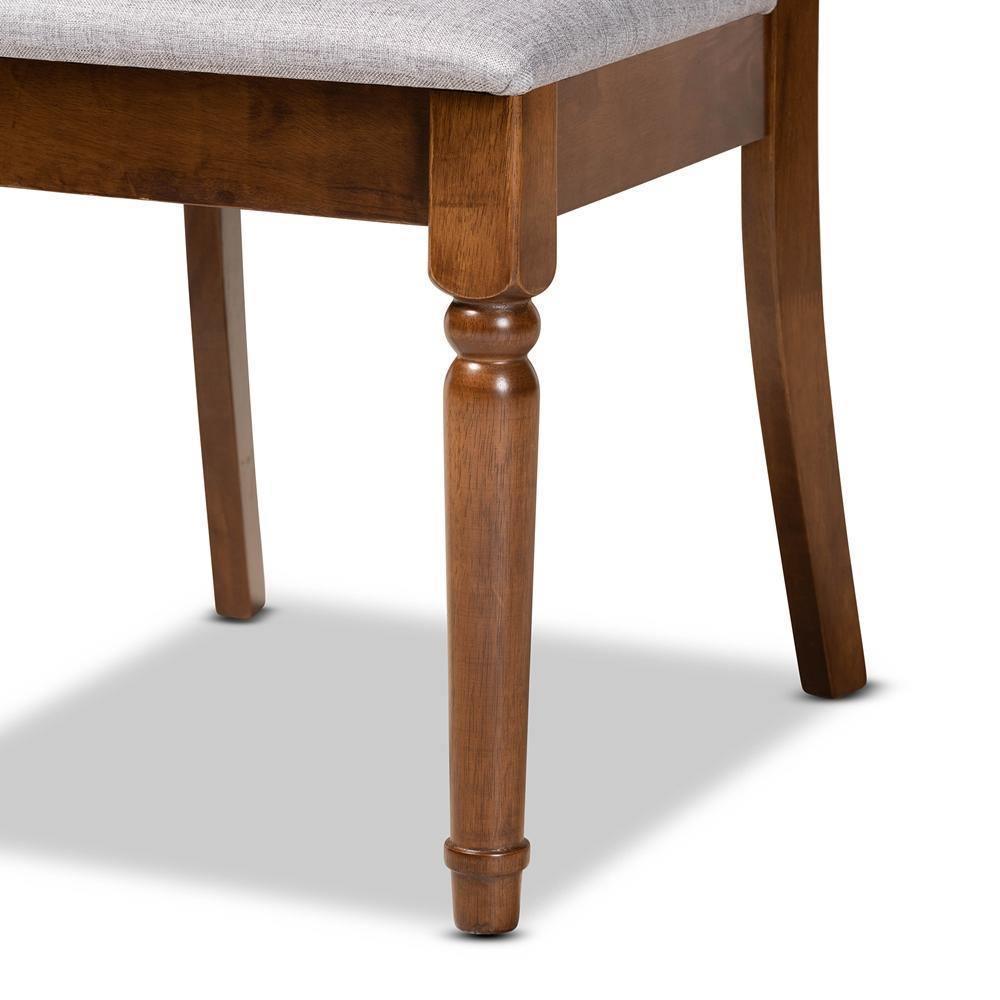 Lucie Modern and Contemporary Grey Fabric Upholstered and Walnut Brown Finished Wood 7-Piece Dining Set FredCo