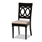 Lucie Modern and Contemporary Sand Fabric Upholstered and Dark Brown Finished Wood 7-Piece Dining Set FredCo