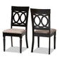 Lucie Modern and Contemporary Sand Fabric Upholstered and Espresso Brown Finished Wood 2-Piece Dining Chair Set Set FredCo
