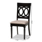Lucie Modern and Contemporary Sand Fabric Upholstered and Espresso Brown Finished Wood 2-Piece Dining Chair Set Set FredCo