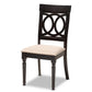 Lucie Modern and Contemporary Sand Fabric Upholstered Espresso Brown Finished Wood Dining Chair (Set of 4) FredCo