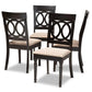 Lucie Modern and Contemporary Sand Fabric Upholstered Espresso Brown Finished Wood Dining Chair (Set of 4) FredCo