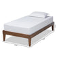Lucina Mid-Century Modern Walnut Brown Finished Twin Size Platform Bed Frame FredCo