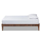 Lucina Mid-Century Modern Walnut Brown Finished Twin Size Platform Bed Frame FredCo