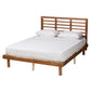 Lucine Mid-Century Modern Ash Walnut Finished Wood Full Size Platform Bed FredCo