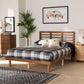 Lucine Mid-Century Modern Ash Walnut Finished Wood Full Size Platform Bed FredCo