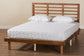 Lucine Mid-Century Modern Ash Walnut Finished Wood King Size Platform Bed FredCo