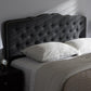 Lucy Modern and Contemporary Dark Grey Fabric King Size Headboard FredCo