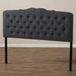 Lucy Modern and Contemporary Dark Grey Fabric King Size Headboard FredCo