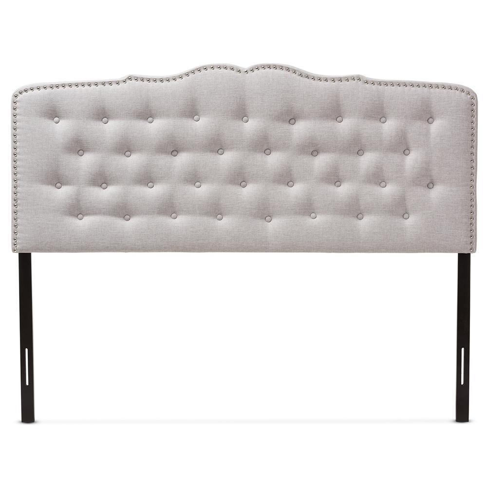 Lucy Modern and Contemporary Greyish Beige Fabric Full Size Headboard FredCo