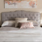Lucy Modern and Contemporary Greyish Beige Fabric Full Size Headboard FredCo