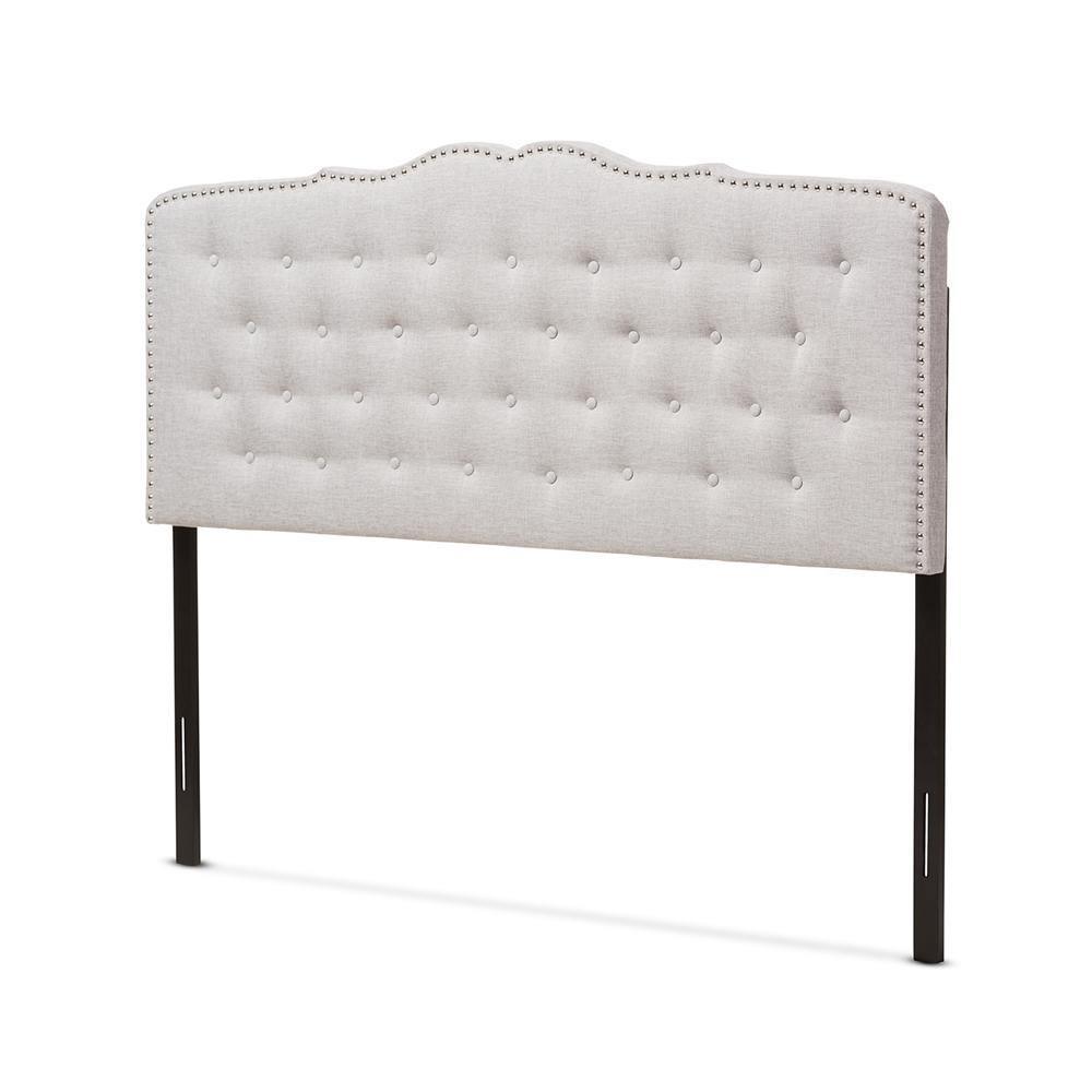 Lucy Modern and Contemporary Greyish Beige Fabric Full Size Headboard FredCo