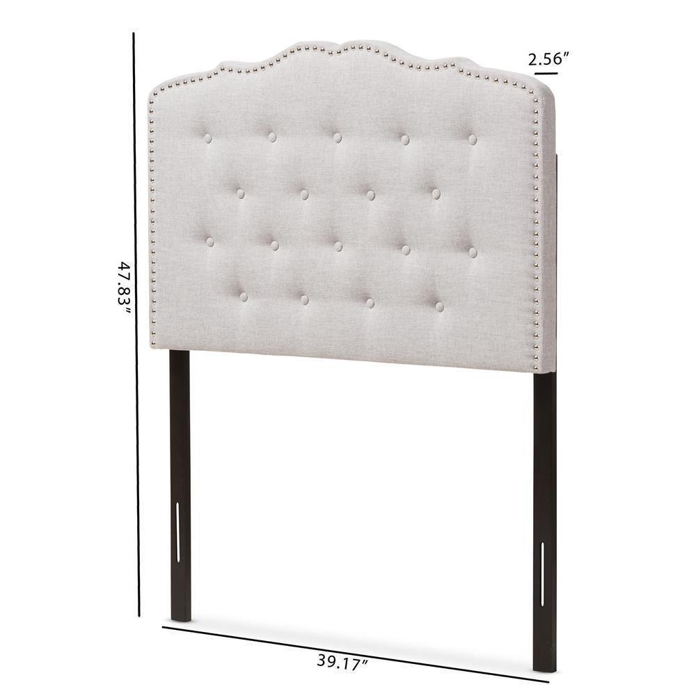 Lucy Modern and Contemporary Greyish Beige Fabric Twin Size Headboard FredCo