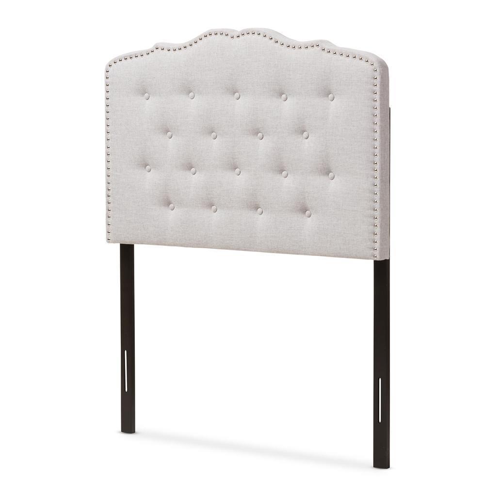 Lucy Modern and Contemporary Greyish Beige Fabric Twin Size Headboard FredCo