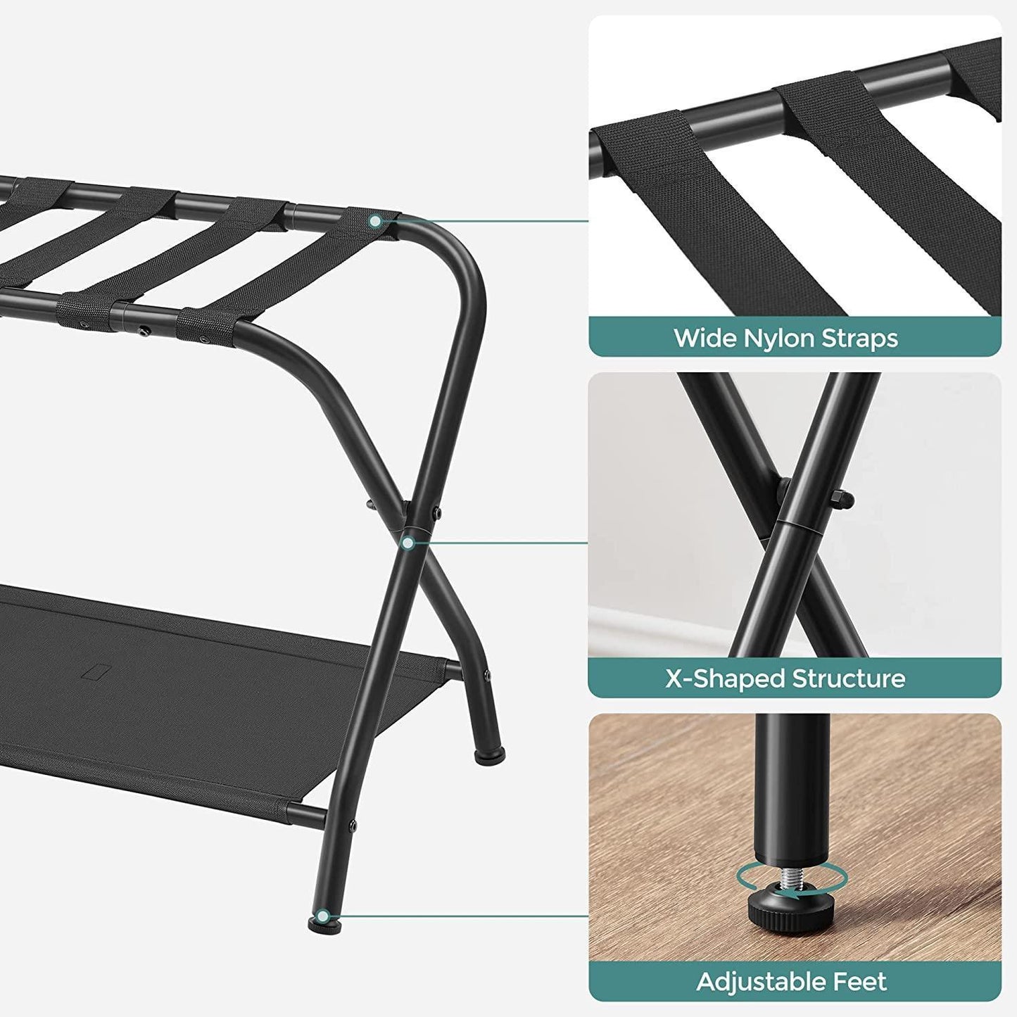 Luggage Rack with Storage Shelf FredCo