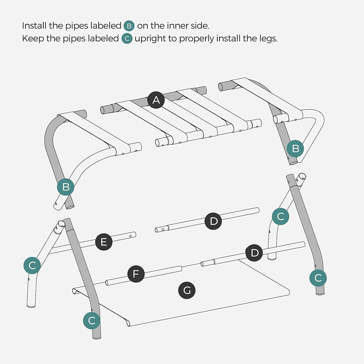 Luggage Rack with Storage Shelf FredCo